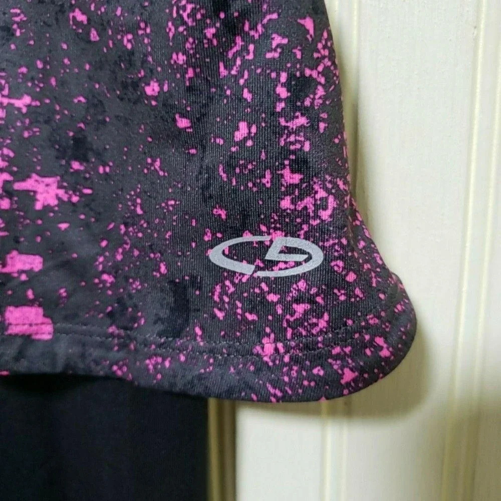C9 By Champion Skort Girls 10-12 Black Pink Geometric Capri Leggings Athletic